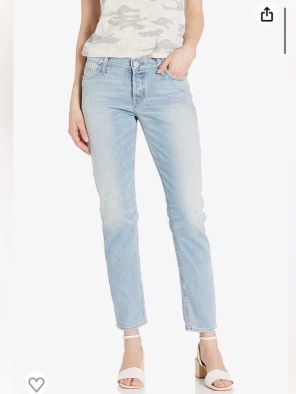 Hudson Crop Riley Relaxed Straight Jeans Light Wash Mid rise